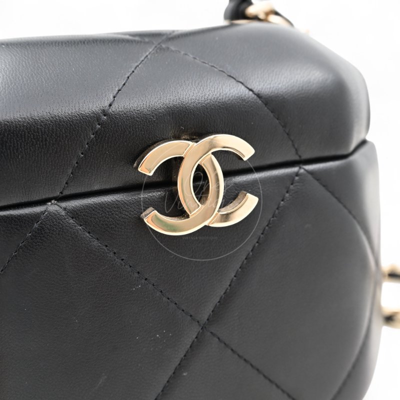 中古 Chanel香奈兒 Vanity Box 小方盒 晶片版 高級手工坊系列 小羊皮 月光寶盒-29