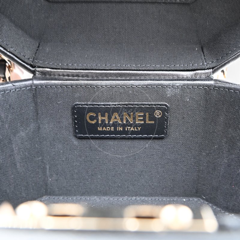 中古 Chanel香奈兒 Vanity Box 小方盒 晶片版 高級手工坊系列 小羊皮 月光寶盒-49