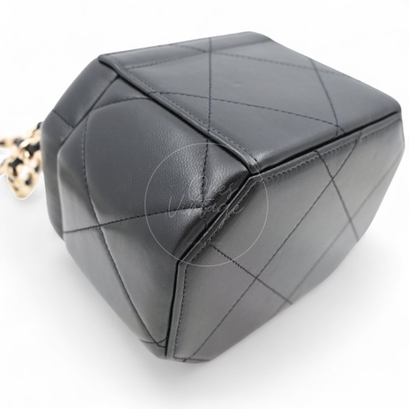 中古 Chanel香奈兒 Vanity Box 小方盒 晶片版 高級手工坊系列 小羊皮 月光寶盒-60
