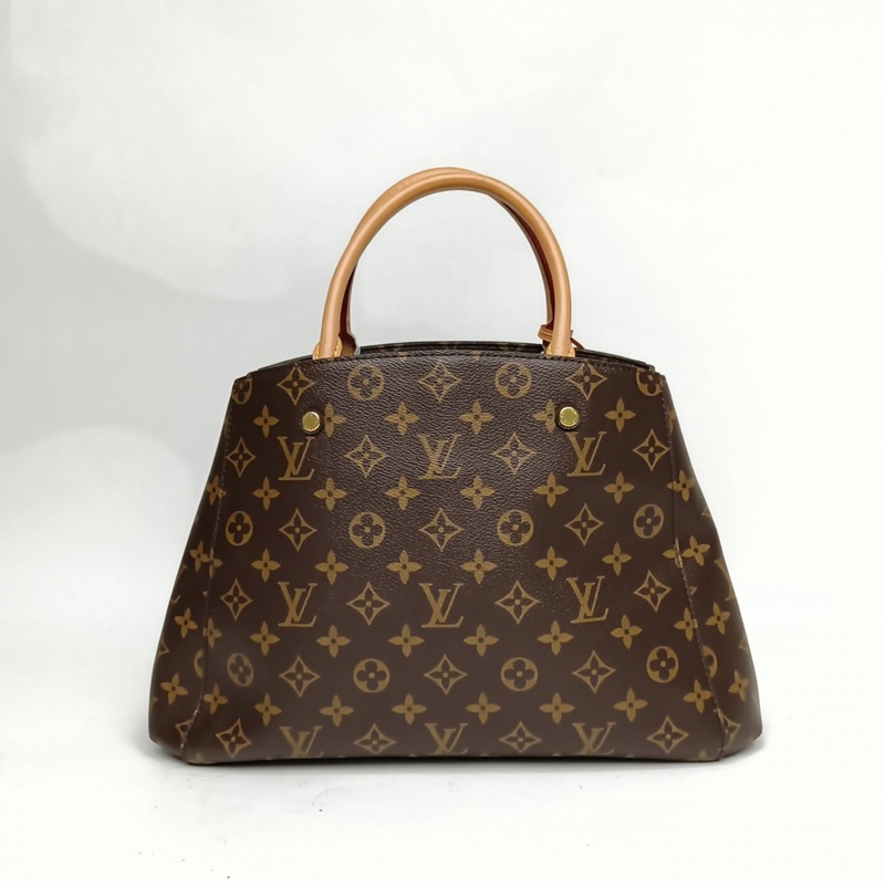 LOUIS VUITTON Montaigne蒙田中號33老花PVC金扣2018-2