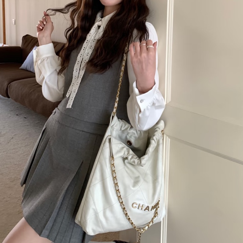 CHANEL香奈兒白金22bag中號慵懶氣質垃圾袋包👠-2