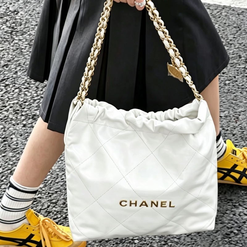 CHANEL香奈兒白金22bag中號慵懶氣質垃圾袋包👠-3