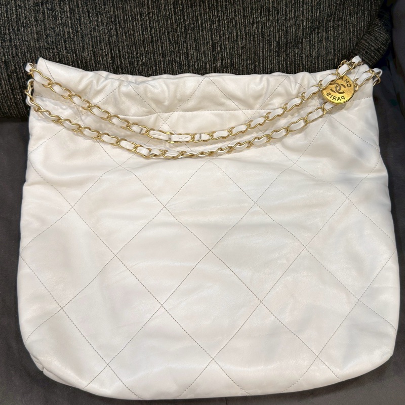 CHANEL香奈兒白金22bag中號慵懶氣質垃圾袋包👠-12