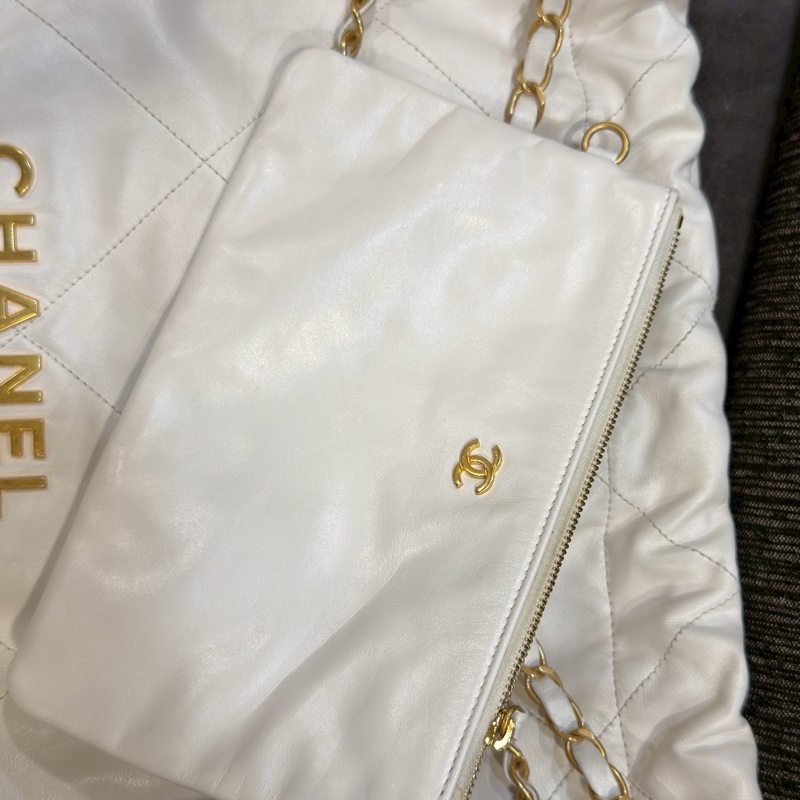 CHANEL香奈兒白金22bag中號慵懶氣質垃圾袋包👠-17