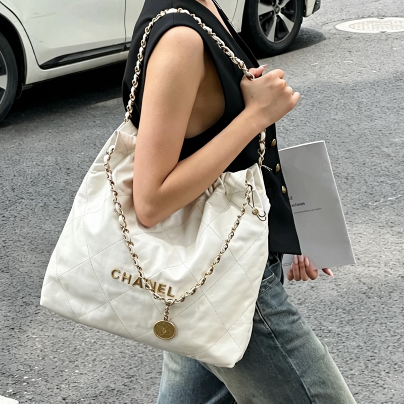 CHANEL香奈兒白金22bag中號慵懶氣質垃圾袋包👠-22