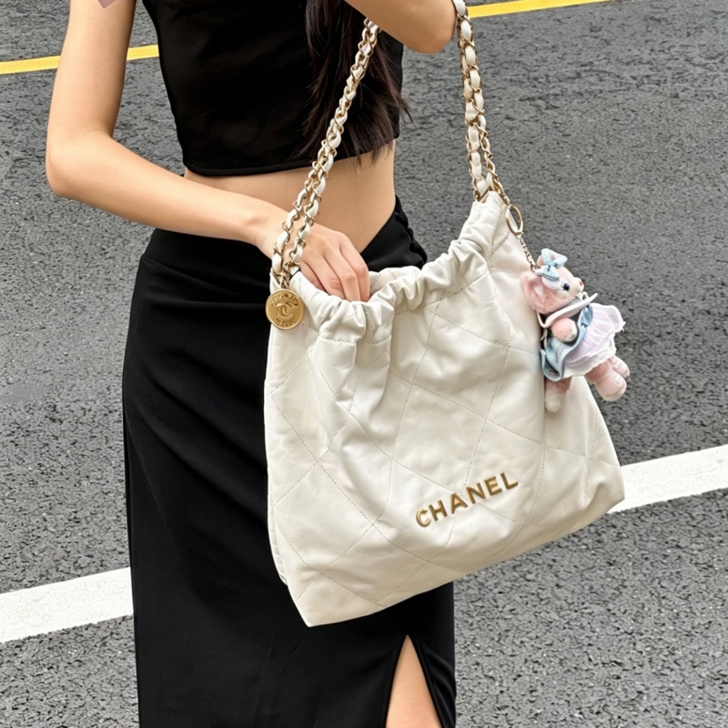 CHANEL香奈兒白金22bag中號慵懶氣質垃圾袋包👠-35