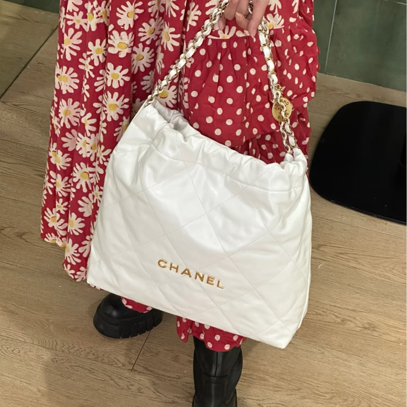CHANEL香奈兒白金22bag中號慵懶氣質垃圾袋包👠-39