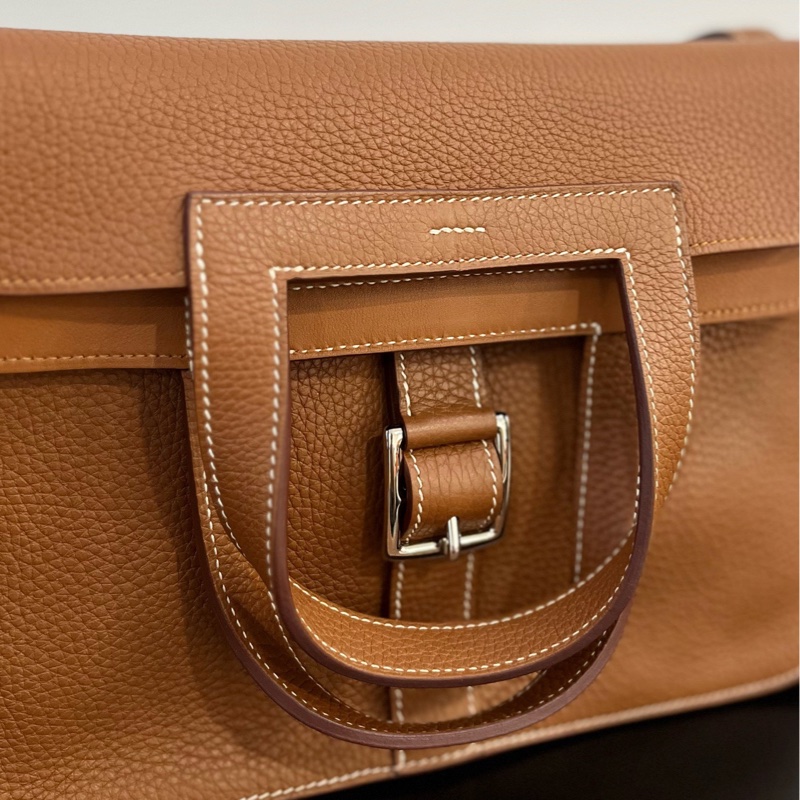 Hermes Halzan 31 金棕銀扣-6