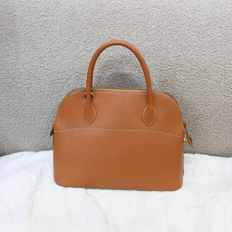 中古 Hermes 愛馬仕 Bolide柏莉包 31 金棕色 Epsom皮革材質 金色五金配件 Circle Y 手提包-0