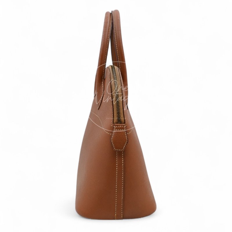 中古 Hermes 愛馬仕 Bolide柏莉包 31 金棕色 Epsom皮革材質 金色五金配件 Circle Y 手提包-6