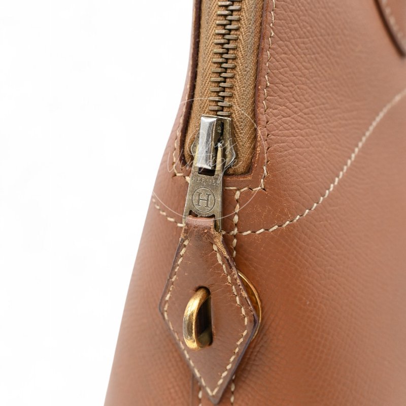 中古 Hermes 愛馬仕 Bolide柏莉包 31 金棕色 Epsom皮革材質 金色五金配件 Circle Y 手提包-17