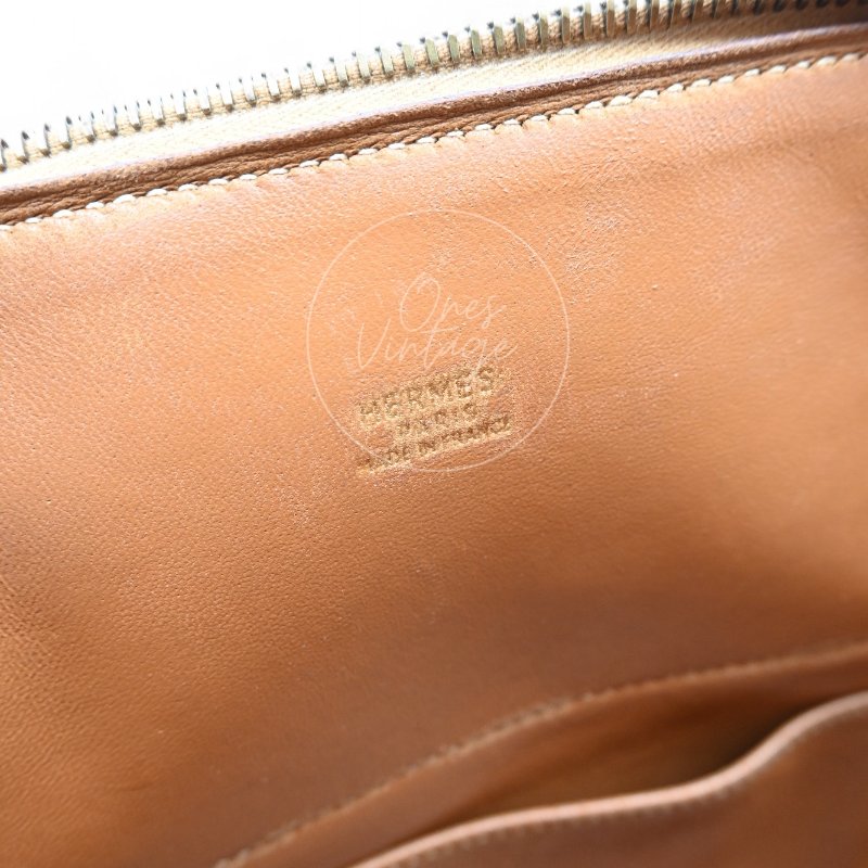 中古 Hermes 愛馬仕 Bolide柏莉包 31 金棕色 Epsom皮革材質 金色五金配件 Circle Y 手提包-24