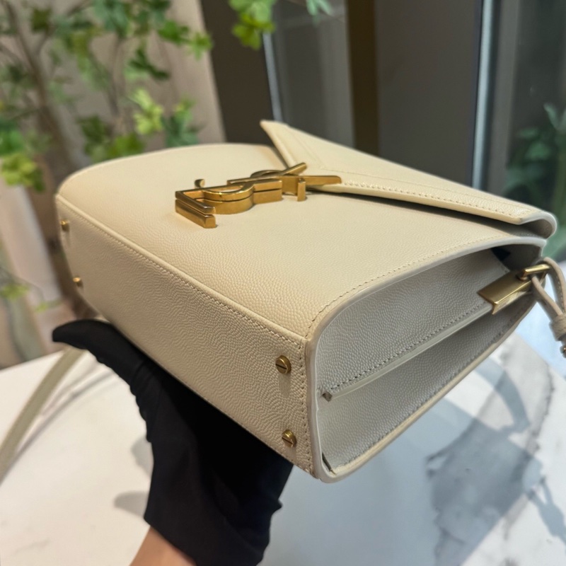 YSL聖羅蘭Cassandra白金魚子醬手提斜挎包-4