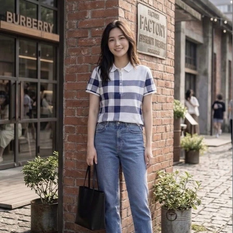 BURBERRY 英標 大格紋POLO-1