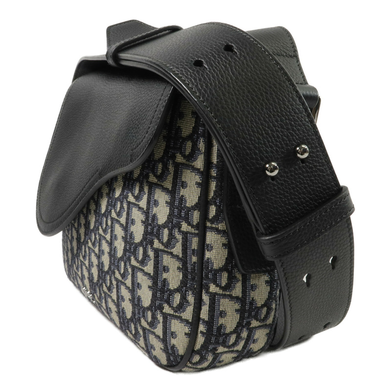 Dior 帆布/皮革Mini Saddle Messenger肩背袋-2