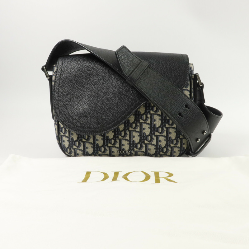 Dior 帆布/皮革Mini Saddle Messenger肩背袋-9