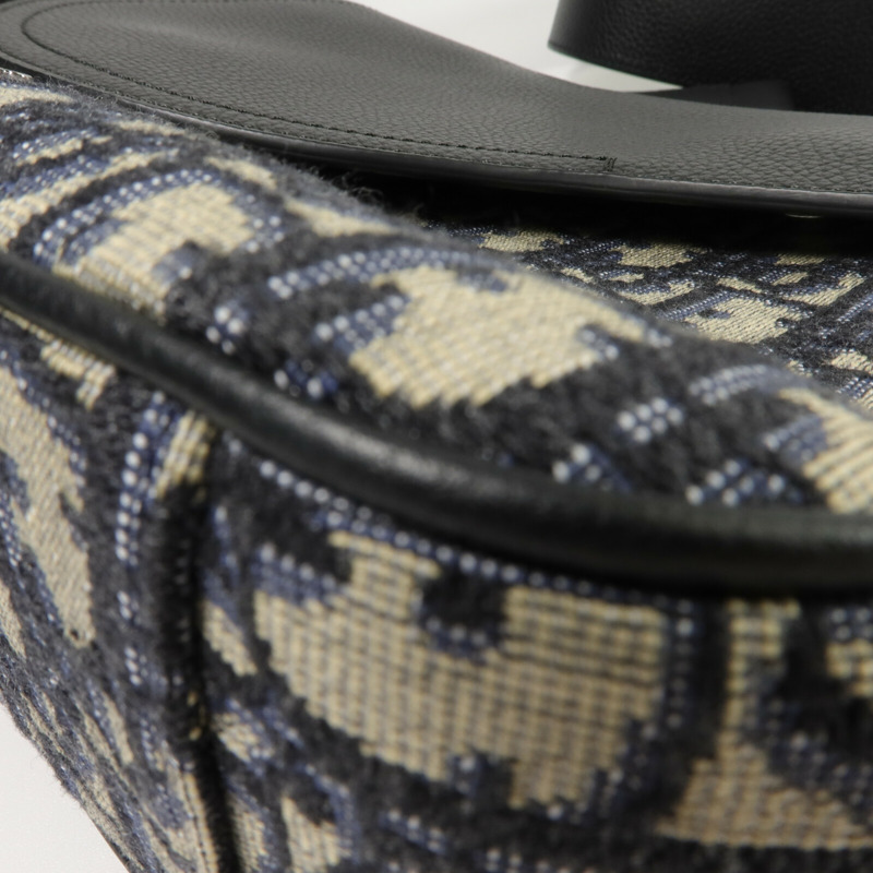Dior 帆布/皮革Mini Saddle Messenger肩背袋-11