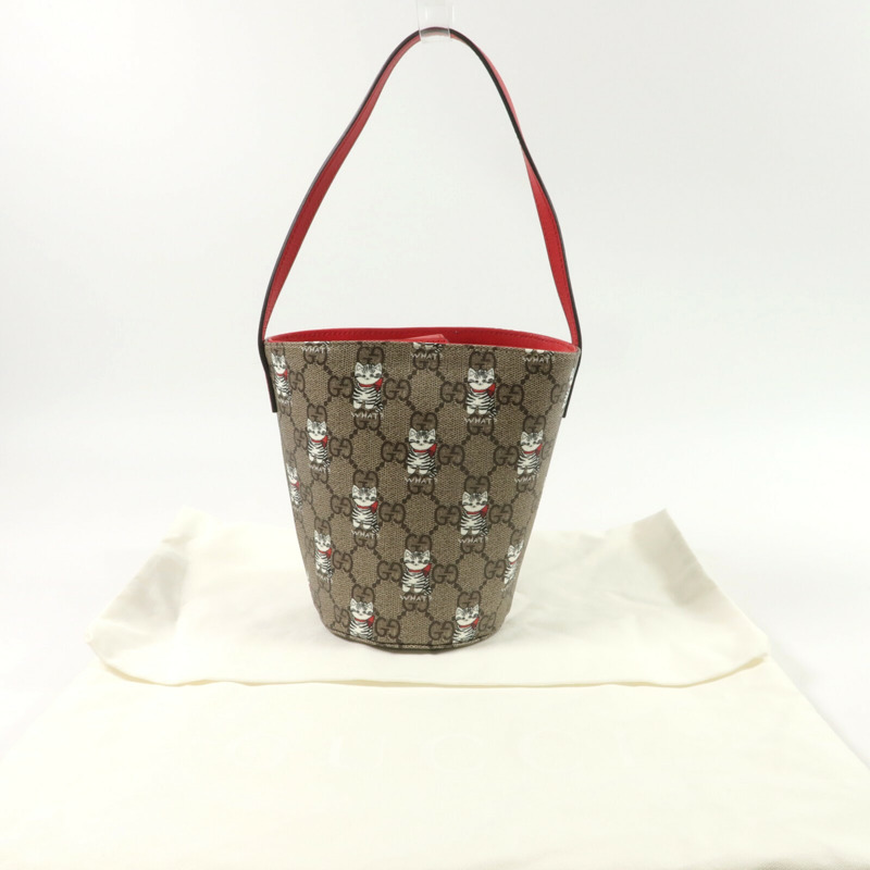 GUCCI 塗層帆布Bucket Bag手挽袋-8