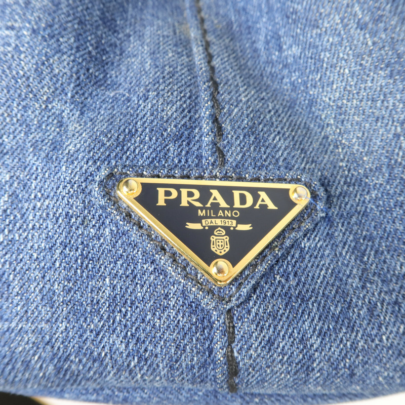 PRADA 牛仔布2 Way Shoulder手挽肩背兩用袋-6