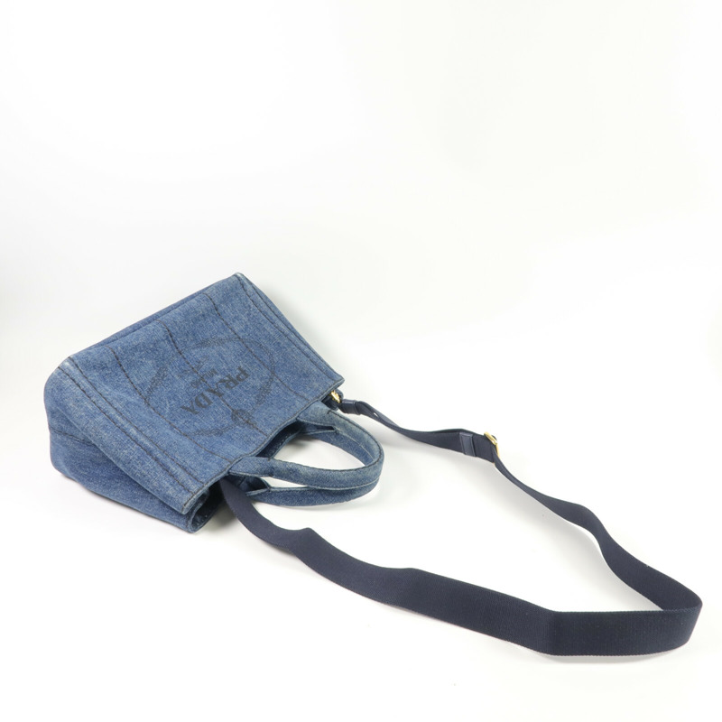 PRADA 牛仔布2 Way Shoulder手挽肩背兩用袋-8