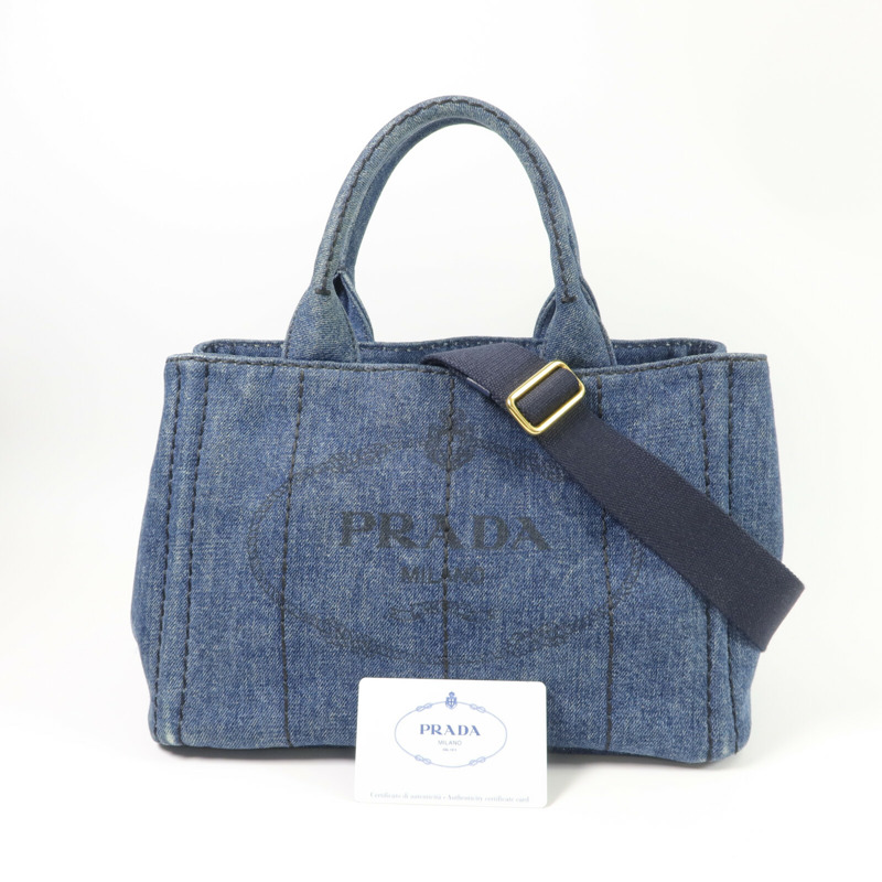 PRADA 牛仔布2 Way Shoulder手挽肩背兩用袋-10