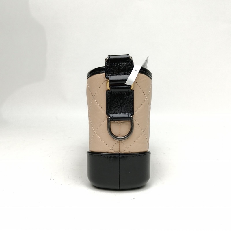 CHANEL GABRIELLE流浪小號拼色牛皮30開金銀扣-1