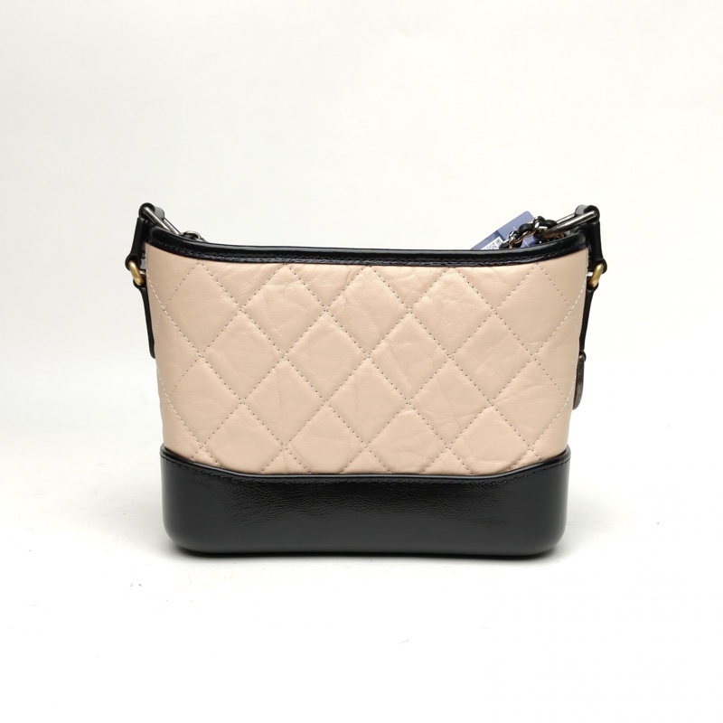 CHANEL GABRIELLE流浪小號拼色牛皮30開金銀扣-2