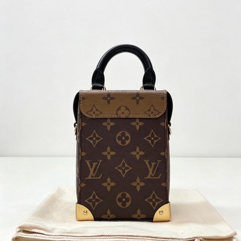 🤎正品✨閒置新 🆕LV路易威登 CAMERA BOX手袋 盒子包 相機包 手機包 手提包 單肩斜挎包 老花棕色 帆布拼皮 芯片款-2