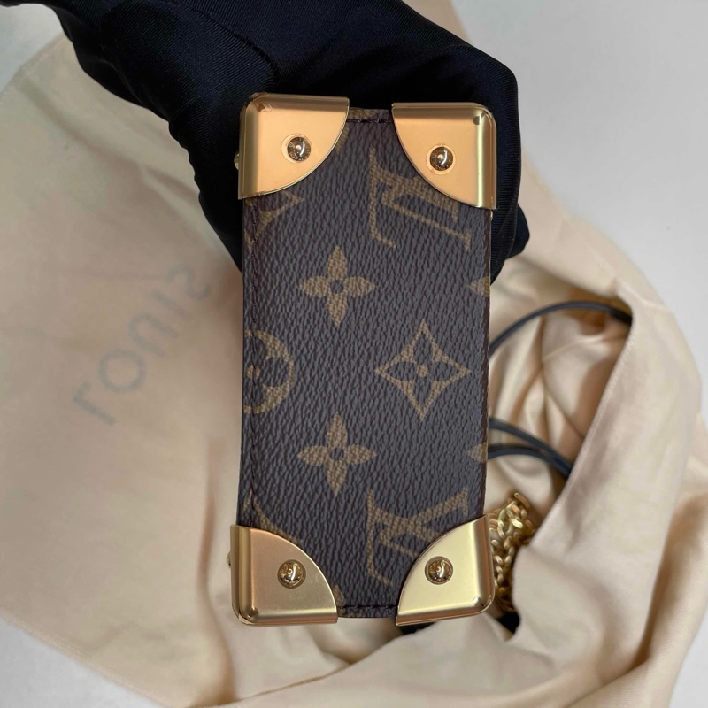 🤎正品✨閒置新 🆕LV路易威登 CAMERA BOX手袋 盒子包 相機包 手機包 手提包 單肩斜挎包 老花棕色 帆布拼皮 芯片款-5