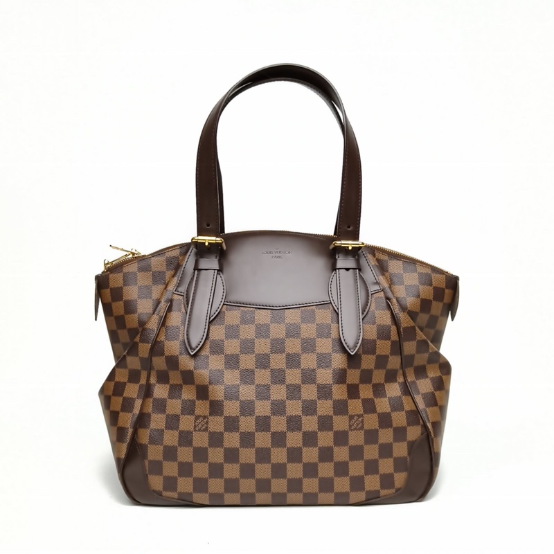 LOUIS VUITTON Verona手提包大號棕色棋盤格PVC2012-2