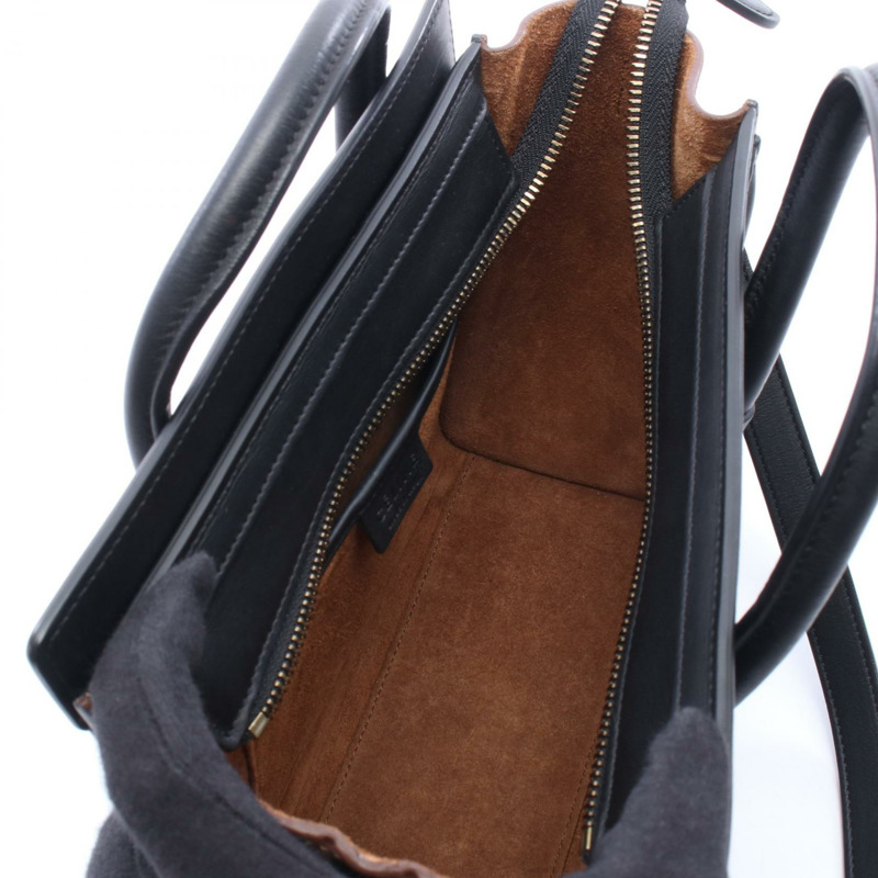 CELINE Luggage Nano Shopper 單肩斜背包，皮革材質，藍黑色，二手-2