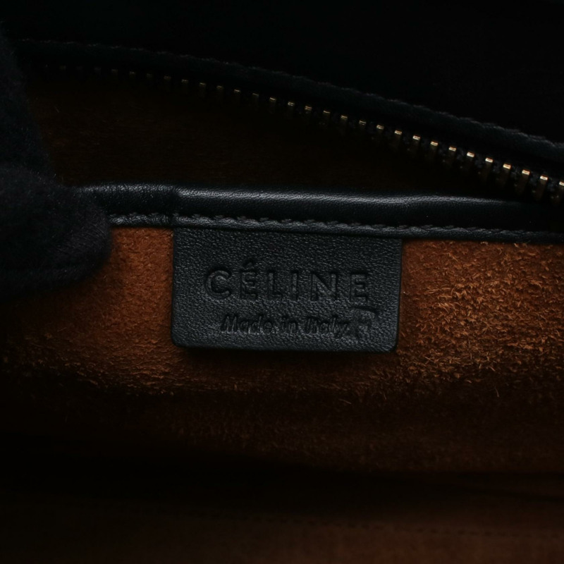 CELINE Luggage Nano Shopper 單肩斜背包，皮革材質，藍黑色，二手-3