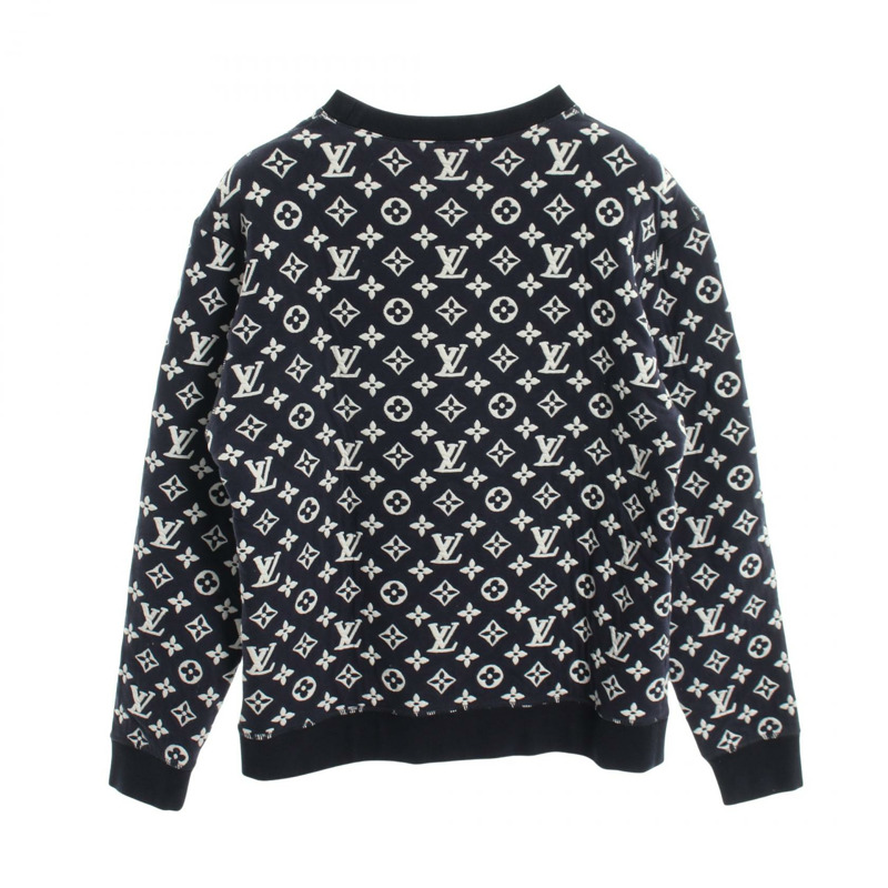 路易威登 (LOUIS VUITTON) 全 Monogram 提花圓領毛衣 #M RM221Q TCJ HIY53W 海軍藍-1
