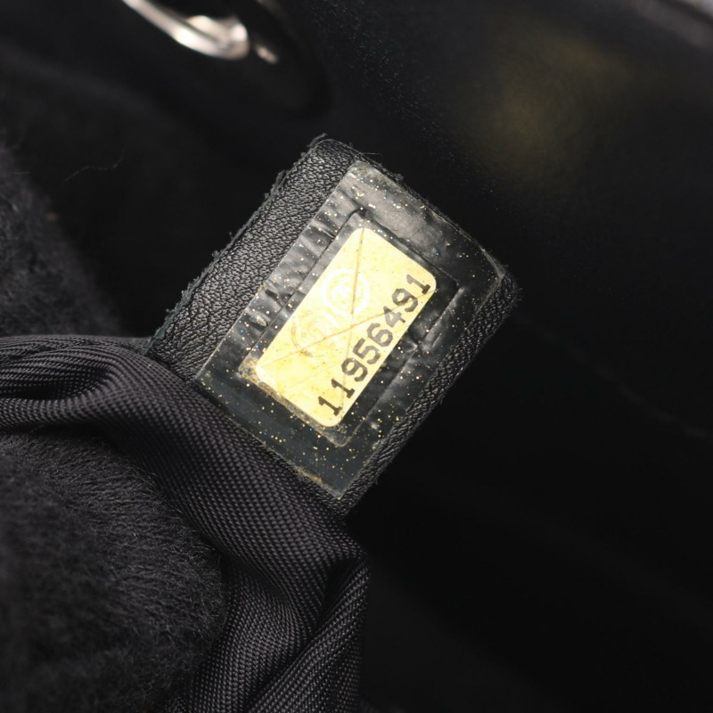 香奈兒 (CHANEL) Paris Biarritz MM 手提包,黑色,皮革/PVC塗層帆布,二手,女士,帶五金配件-4