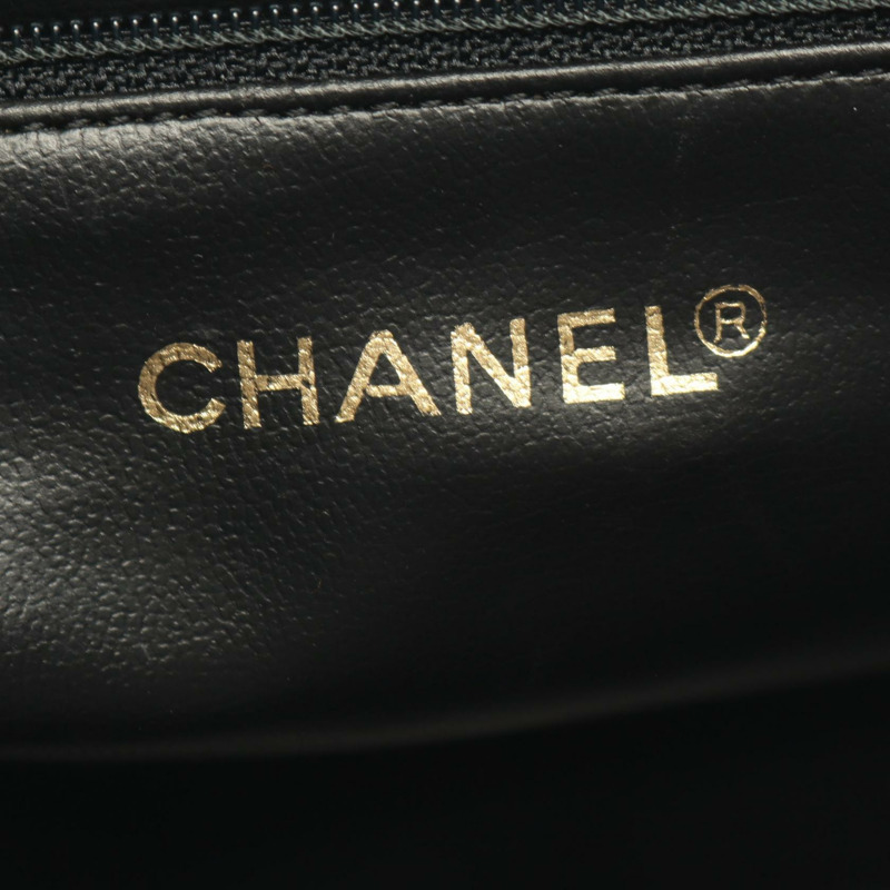 香奈兒 (CHANEL) 羊皮黑色V形縫線單肩手提包,二手女款,金色五金配件-3
