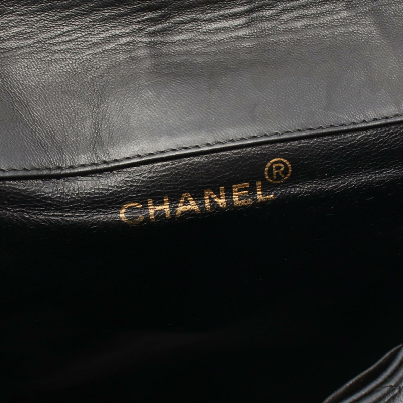 香奈兒 (CHANEL) 絎縫雙肩包,羊皮材質,黑色,二手,女士,金色五金-3