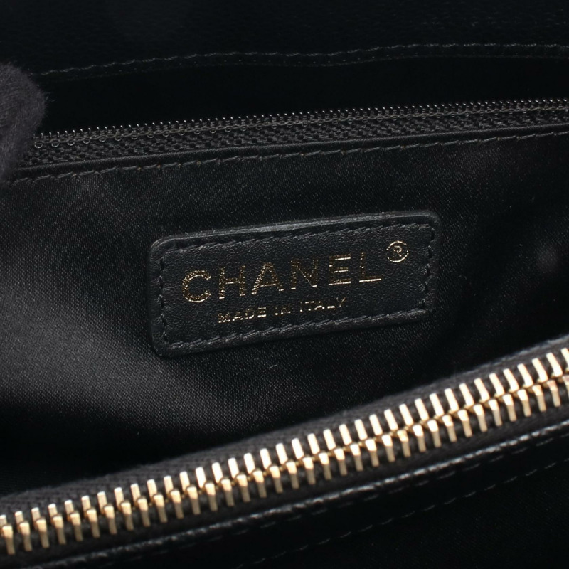 香奈兒 (CHANEL) Matelasse GST 鏈條肩背手提包 A50995 黑色皮革 二手 女士 金色五金-3