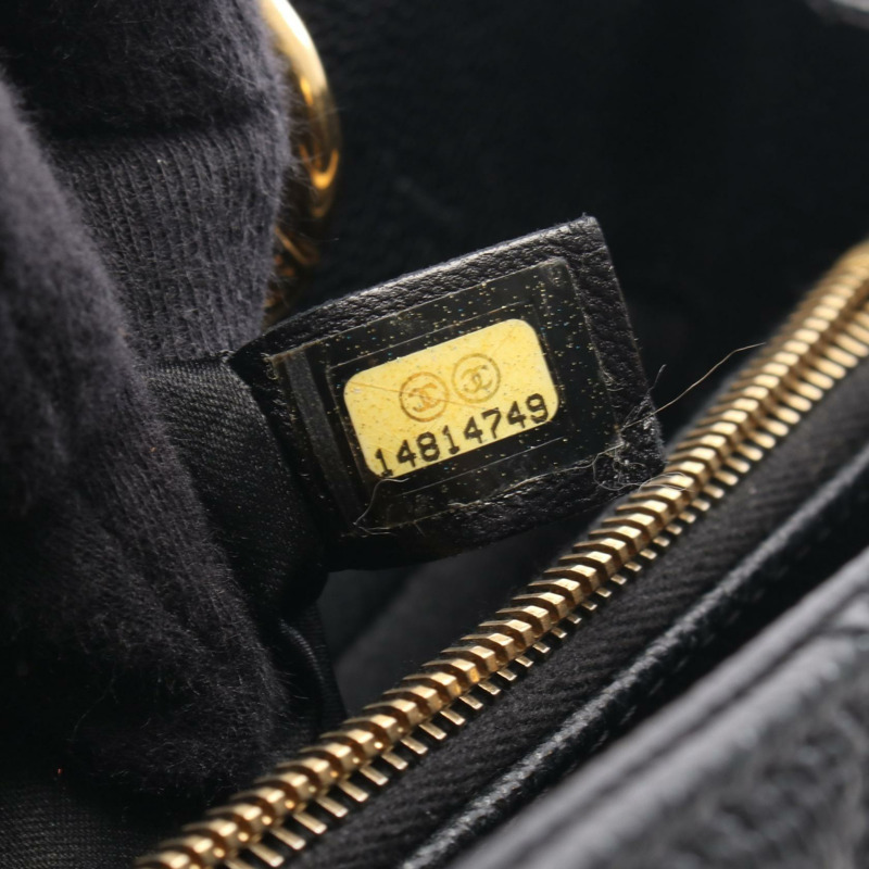 香奈兒 (CHANEL) Matelasse GST 鏈條肩背手提包 A50995 黑色皮革 二手 女士 金色五金-4