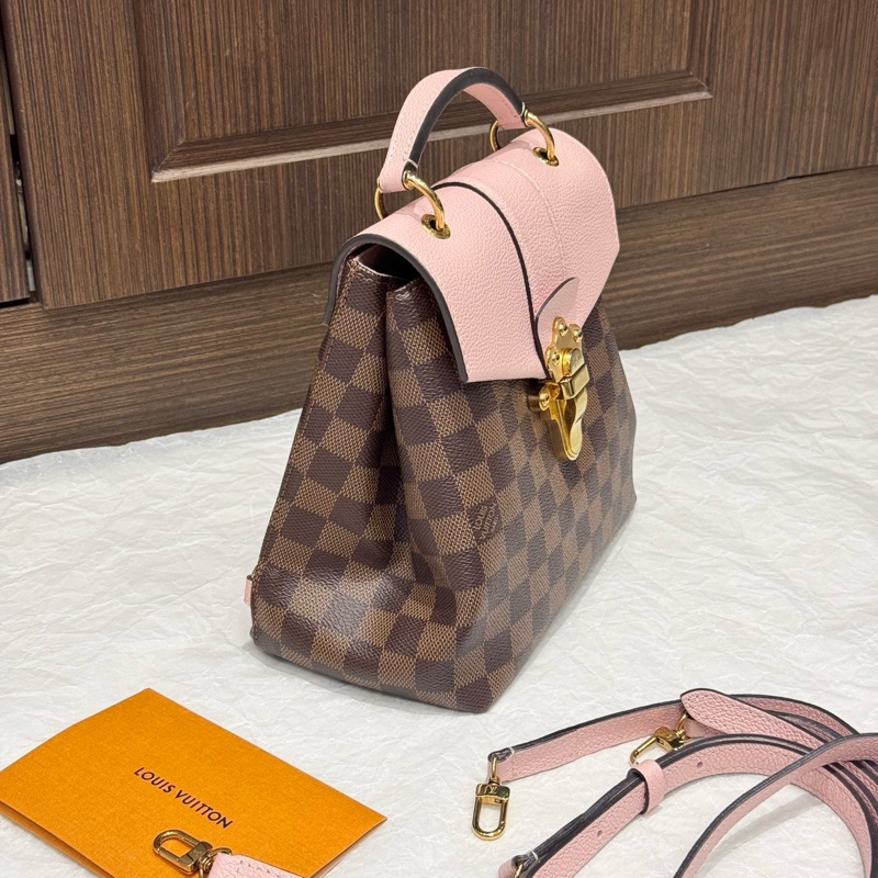 99💖正品💝路易威登/LV Clapton棋盤格拼櫻花粉雙肩包,金扣 19年-2