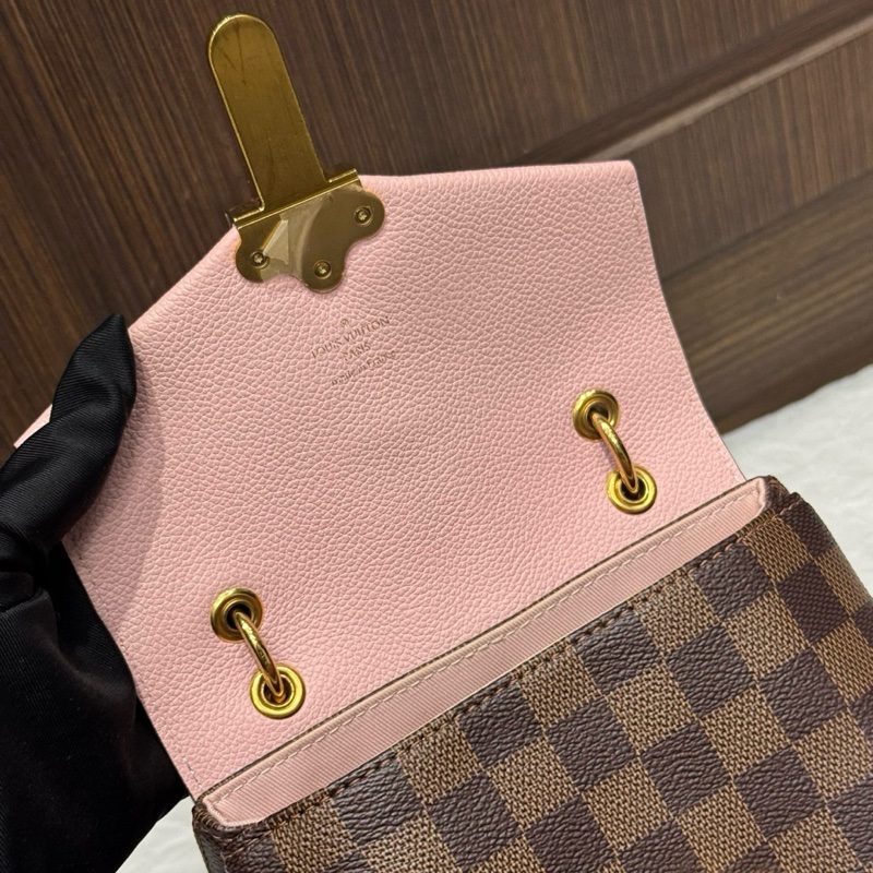 99💖正品💝路易威登/LV Clapton棋盤格拼櫻花粉雙肩包,金扣 19年-7