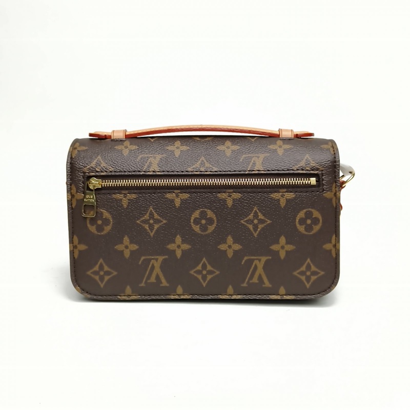 LOUIS VUITTON EastWest橫版郵差包老花PVC金扣晶片-2