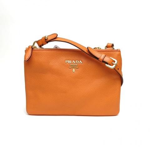PRADA 橘色牛皮斜挎包