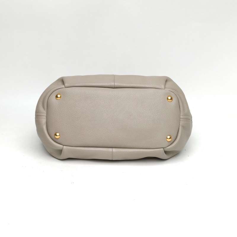 PRADA 灰色牛皮手提包-3