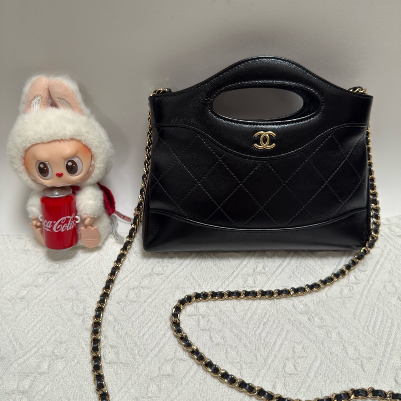 Chanel香奈兒 24c牛皮 黑金31bag nano 手提單肩斜挎包-0