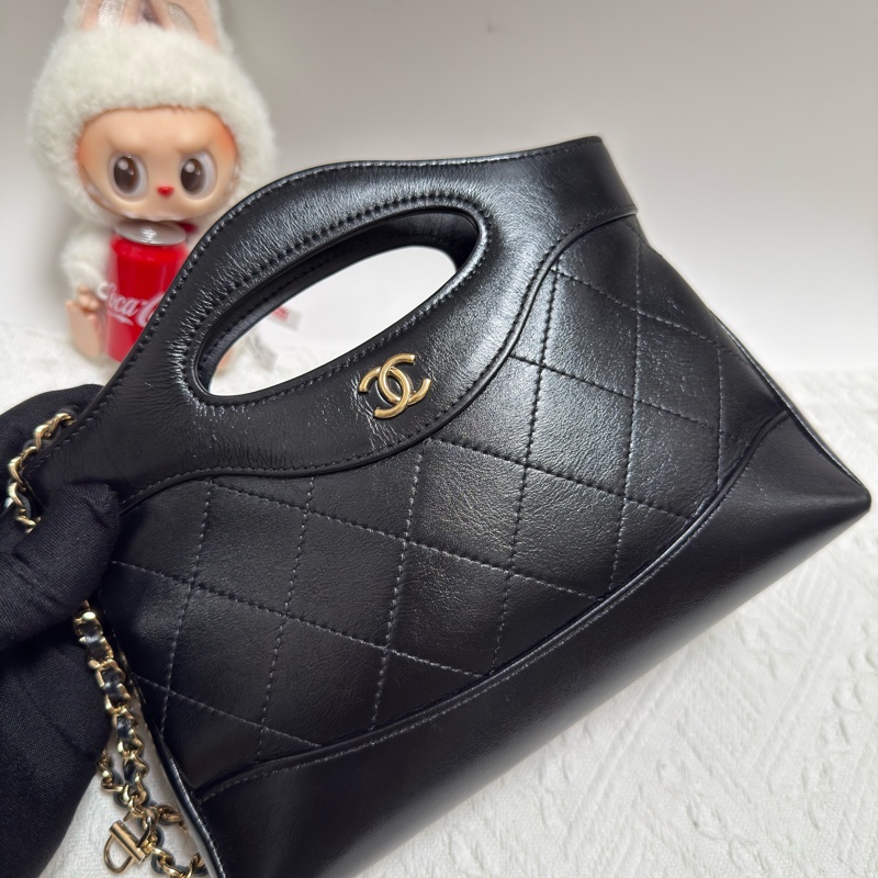 Chanel香奈兒 24c牛皮 黑金31bag nano 手提單肩斜挎包-2