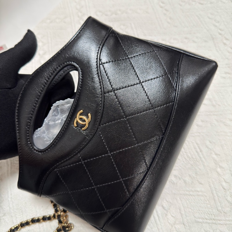 Chanel香奈兒 24c牛皮 黑金31bag nano 手提單肩斜挎包-3