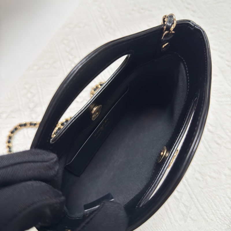 Chanel香奈兒 24c牛皮 黑金31bag nano 手提單肩斜挎包-8