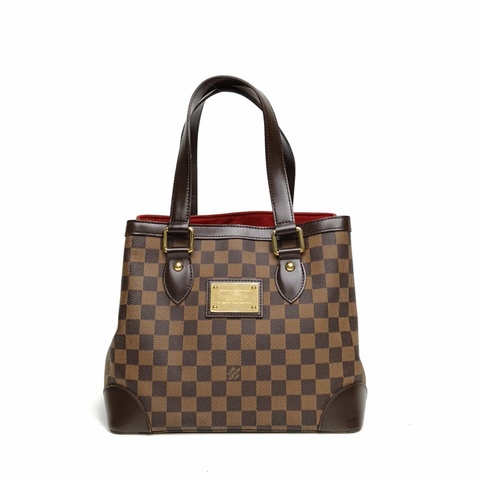 LOUIS VUITTON 棕色棋盤格PVC2008中古Hampstead手提包