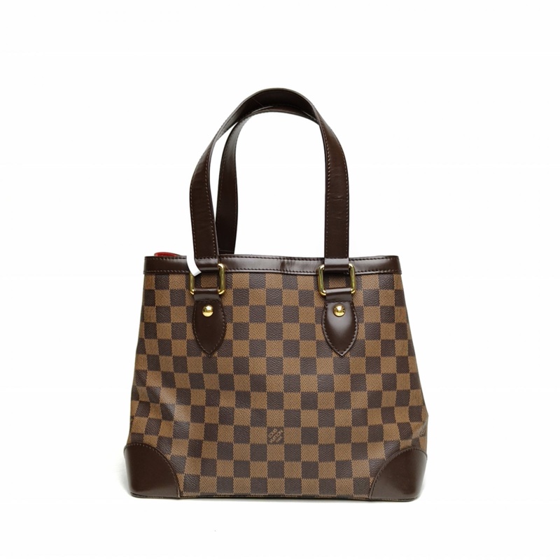 LOUIS VUITTON 棕色棋盤格PVC2008中古Hampstead手提包-2