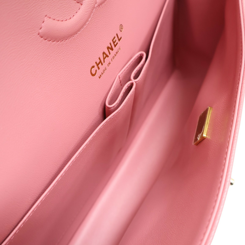 粉色 荔枝紋 牛皮 coco25 口蓋包 肩背包【CHANEL 香奈兒】 A01112-2